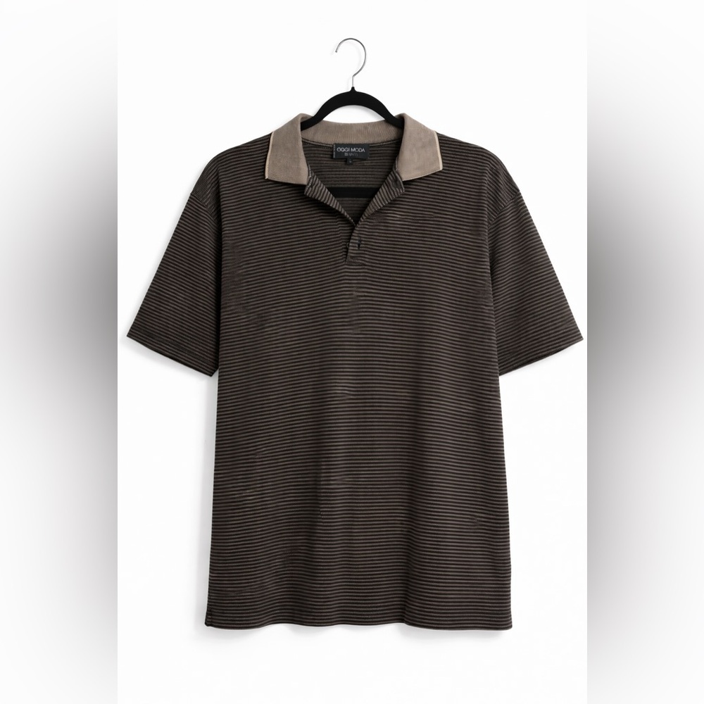 Oggi Moda By Raffi Polo Style Shirt size L. golf activewear  brown